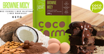 Mocno czekoladowe brownie Coco farm do szybkiego przygotowania w domu. Zawiera kakao, erytrytol, mąka kokosowa i mąka migdałowa. Idealne w keto diecie.