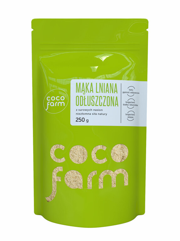 Mąka lniana odtłuszczona Coco Farm (1)
